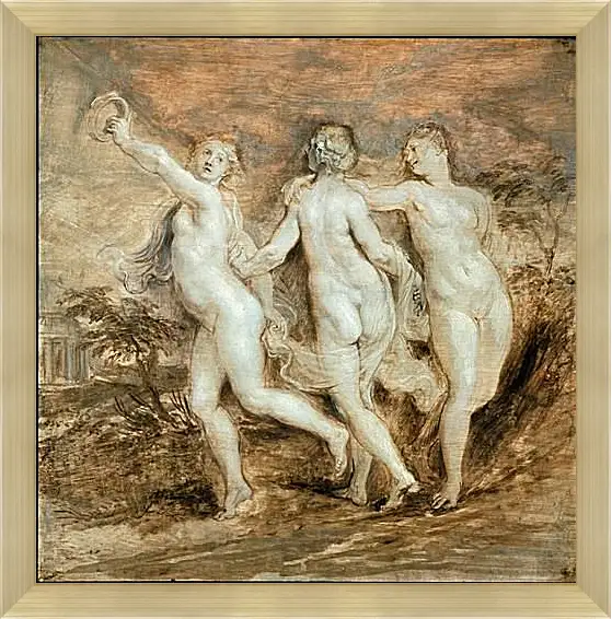 Картина в раме - The Three Graces. Питер Пауль Рубенс