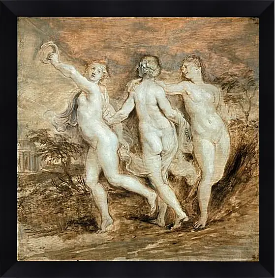 Картина в раме - The Three Graces. Питер Пауль Рубенс