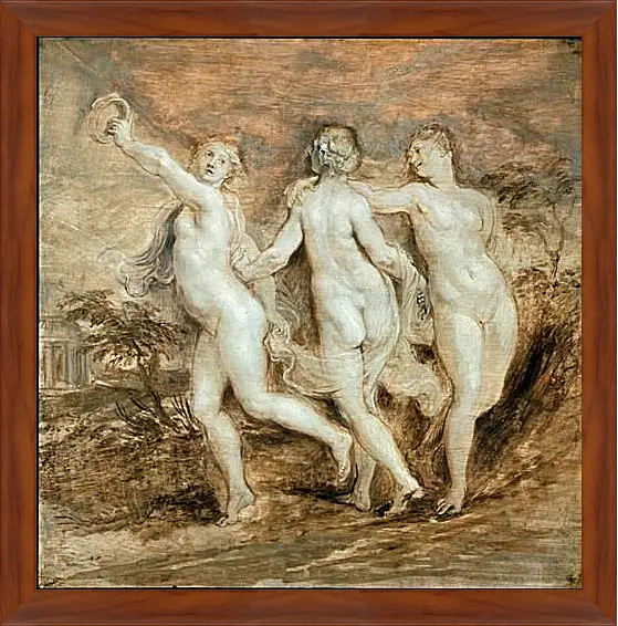 Картина в раме - The Three Graces. Питер Пауль Рубенс