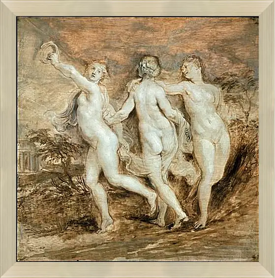 Картина в раме - The Three Graces. Питер Пауль Рубенс