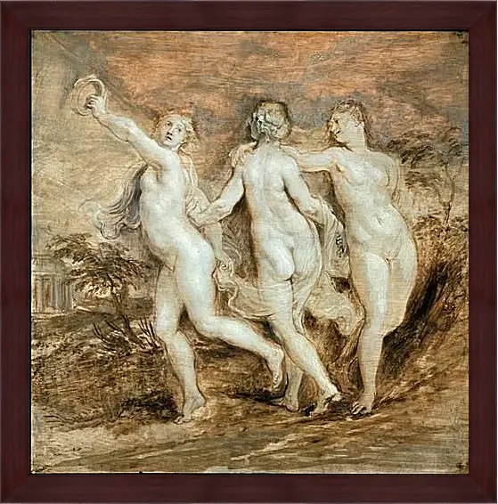 Картина в раме - The Three Graces. Питер Пауль Рубенс