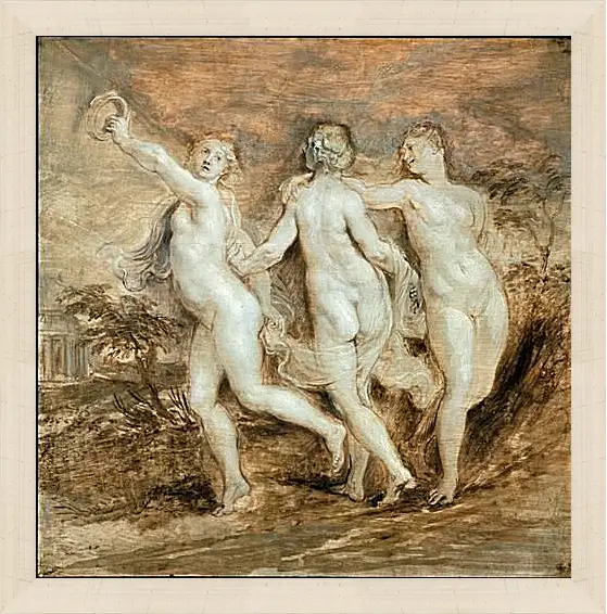 Картина в раме - The Three Graces. Питер Пауль Рубенс