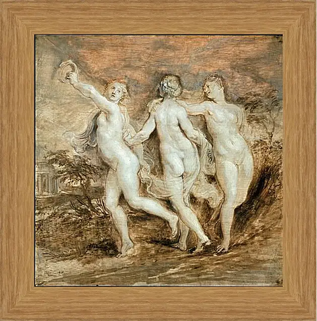 Картина в раме - The Three Graces. Питер Пауль Рубенс