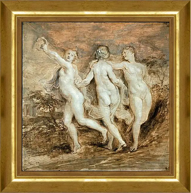 Картина в раме - The Three Graces. Питер Пауль Рубенс