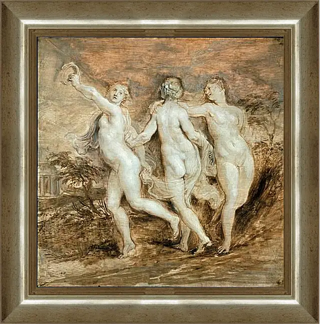 Картина в раме - The Three Graces. Питер Пауль Рубенс