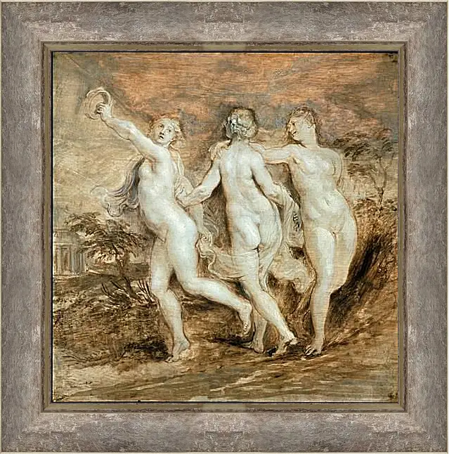 Картина в раме - The Three Graces. Питер Пауль Рубенс