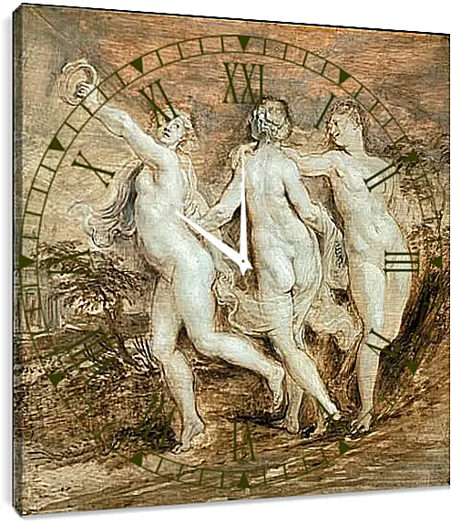 Часы картина - The Three Graces. Питер Пауль Рубенс