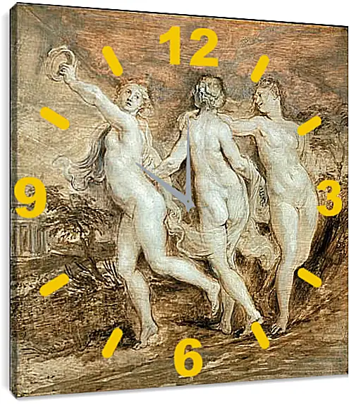 Часы картина - The Three Graces. Питер Пауль Рубенс