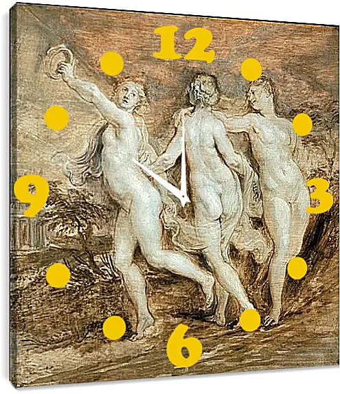 Часы картина - The Three Graces. Питер Пауль Рубенс