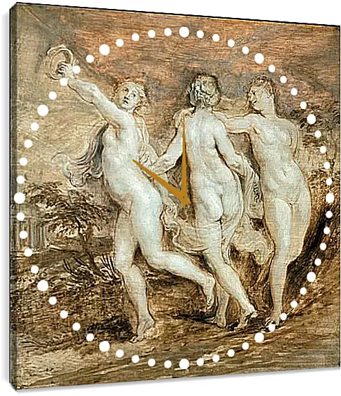 Часы картина - The Three Graces. Питер Пауль Рубенс