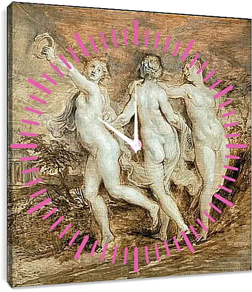 Часы картина - The Three Graces. Питер Пауль Рубенс