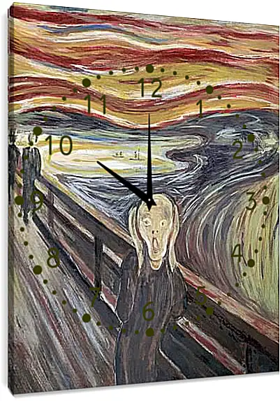Часы картина - the scream. Эдвард Мунк
