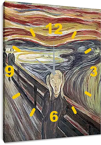 Часы картина - the scream. Эдвард Мунк