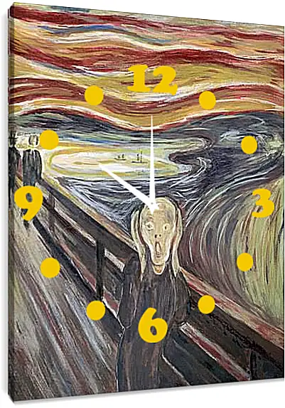 Часы картина - the scream. Эдвард Мунк