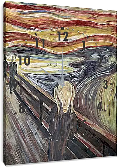 Часы картина - the scream. Эдвард Мунк