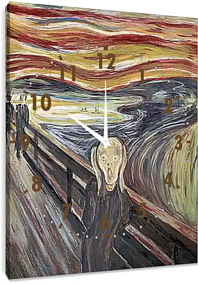 Часы картина - the scream. Эдвард Мунк