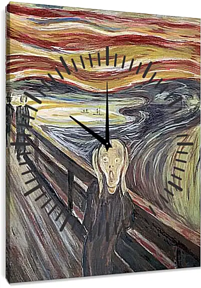 Часы картина - the scream. Эдвард Мунк