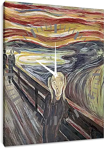 Часы картина - the scream. Эдвард Мунк