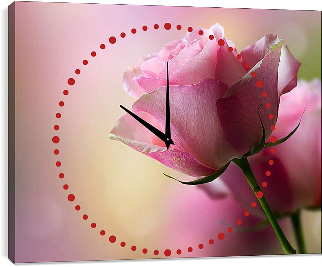 Часы картина - Розовая роза