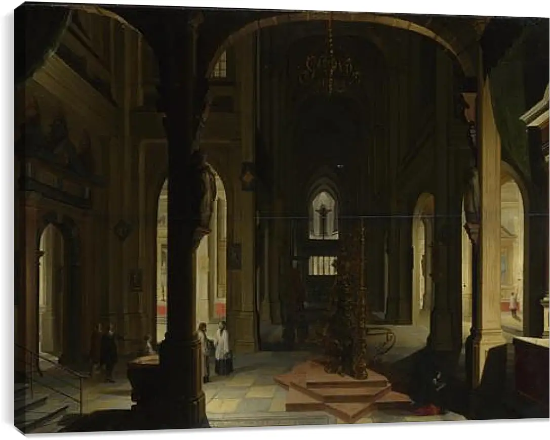 Постер и плакат - Interior of a Church at Night. Стенвейк Хармен Ван