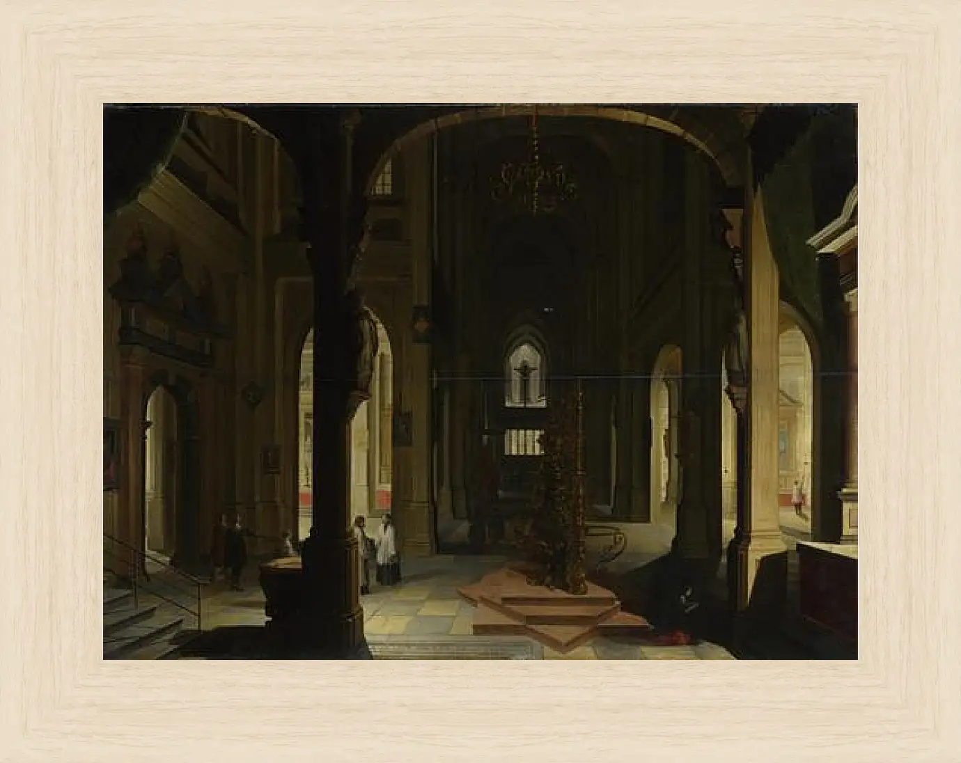 Картина в раме - Interior of a Church at Night. Стенвейк Хармен Ван