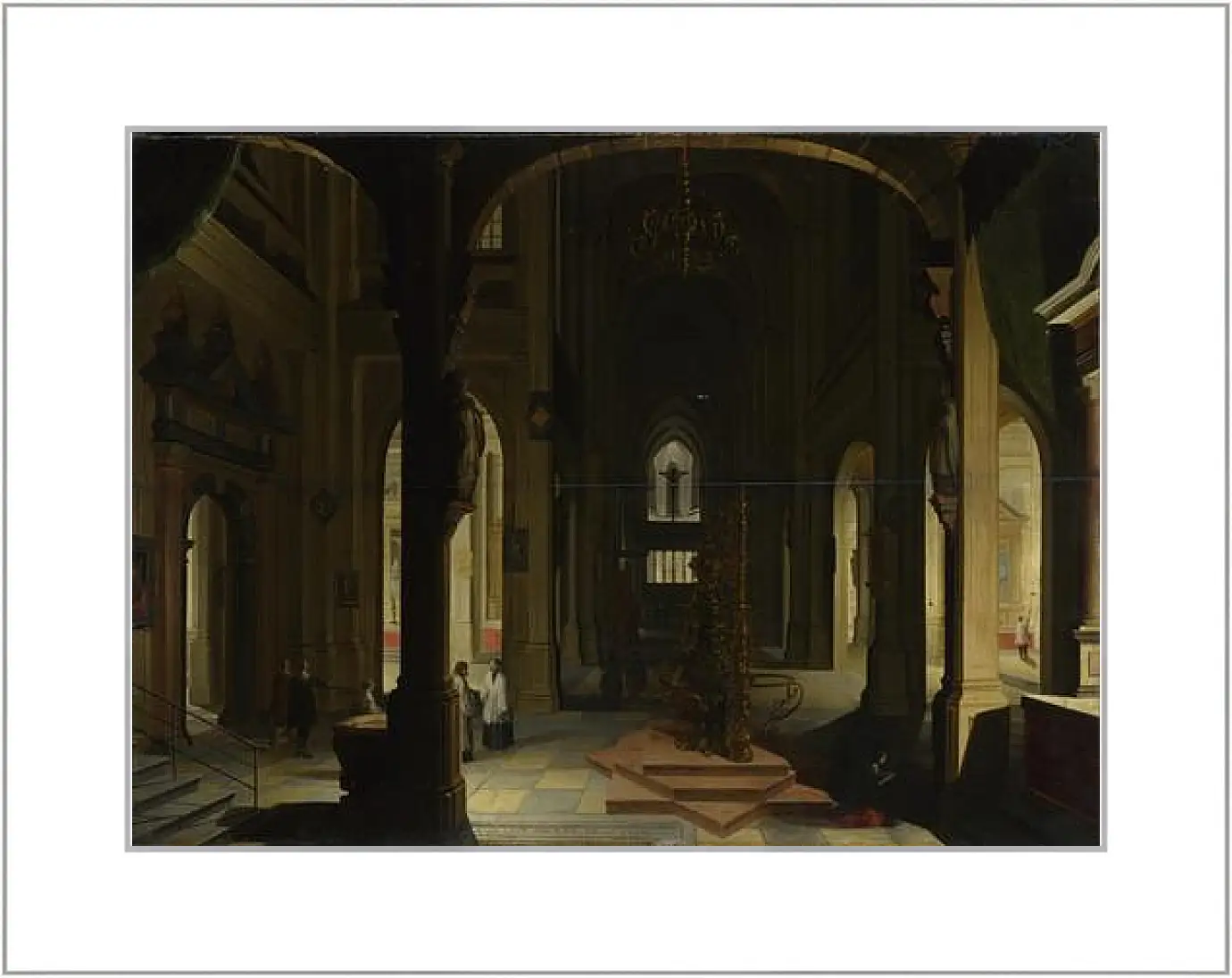 Картина в раме - Interior of a Church at Night. Стенвейк Хармен Ван