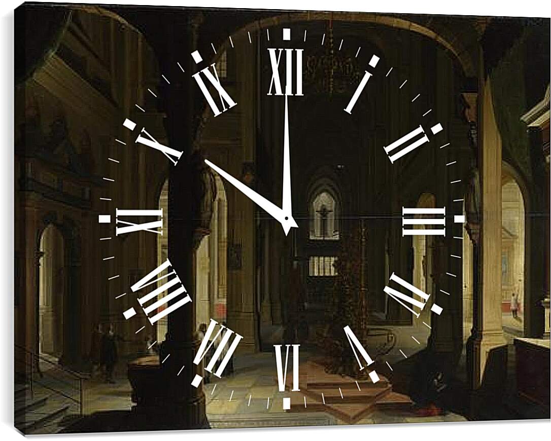 Часы картина - Interior of a Church at Night. Стенвейк Хармен Ван