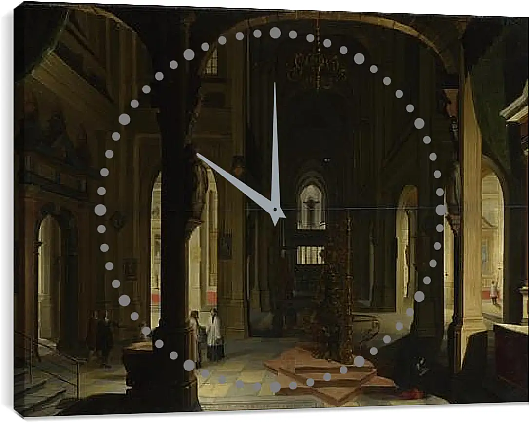 Часы картина - Interior of a Church at Night. Стенвейк Хармен Ван