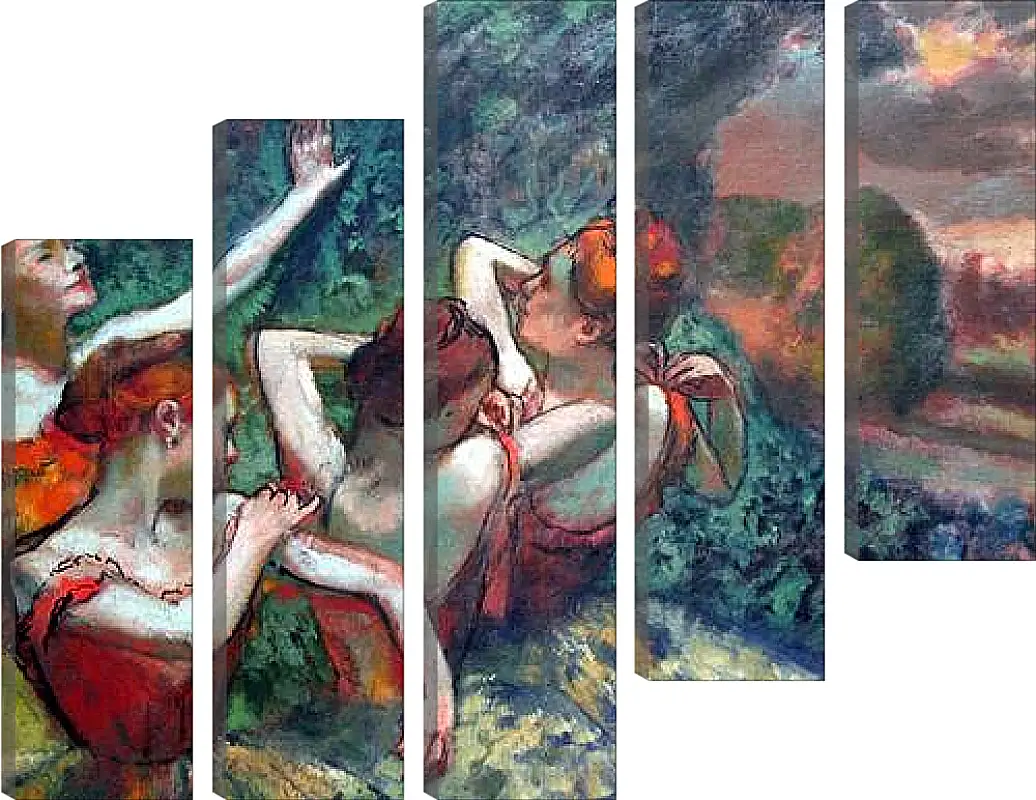 Модульная картина - Four Dancers. Эдгар Дега