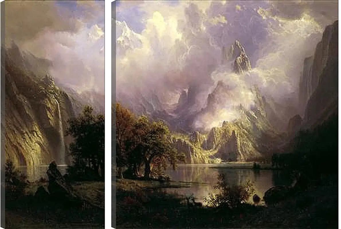 Модульная картина - Rocky Mountain Landscape. Альберт Бирштадт