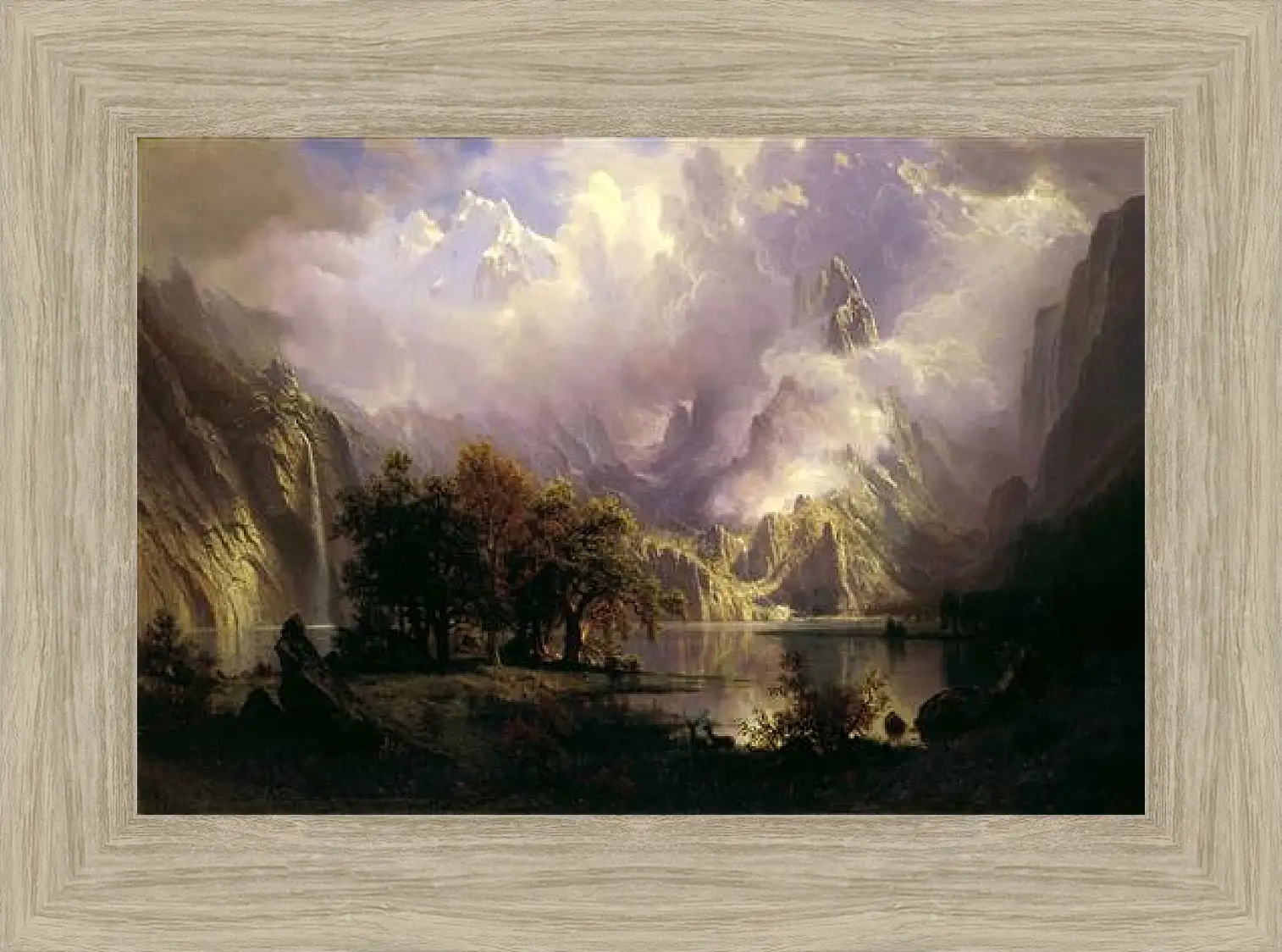 Картина в раме - Rocky Mountain Landscape. Альберт Бирштадт