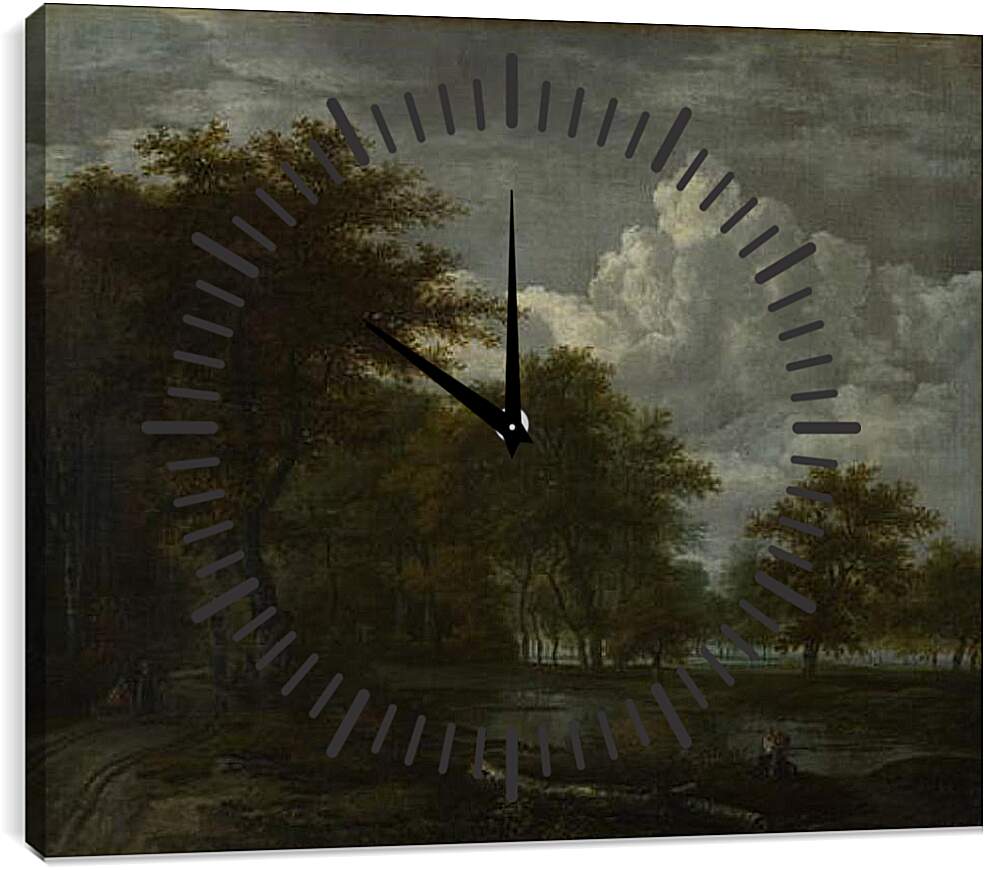 Часы картина - The Skirts of a Forest. Якоб ван Рейсдал