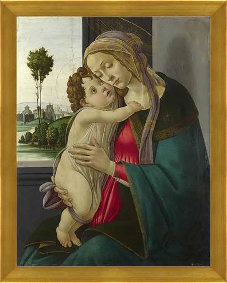 Картина в раме - The Virgin and Child. Сандро Боттичелли