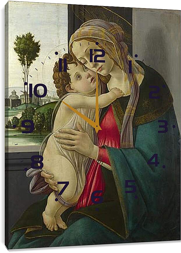 Часы картина - The Virgin and Child. Сандро Боттичелли