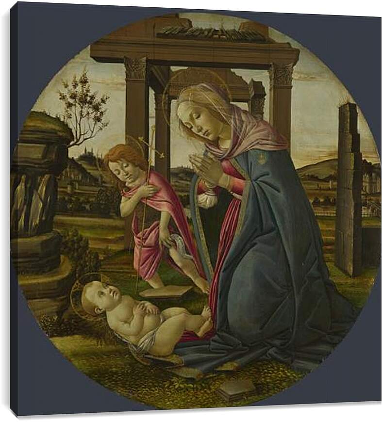Постер и плакат - The Virgin and Child with Saint John the Baptist. Сандро Боттичелли