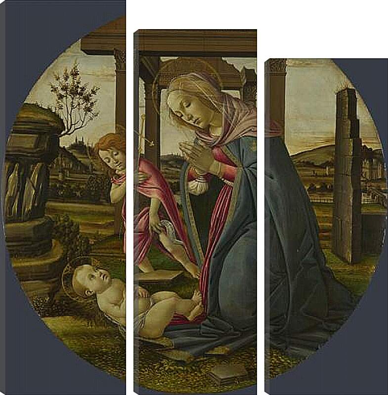 Модульная картина - The Virgin and Child with Saint John the Baptist. Сандро Боттичелли
