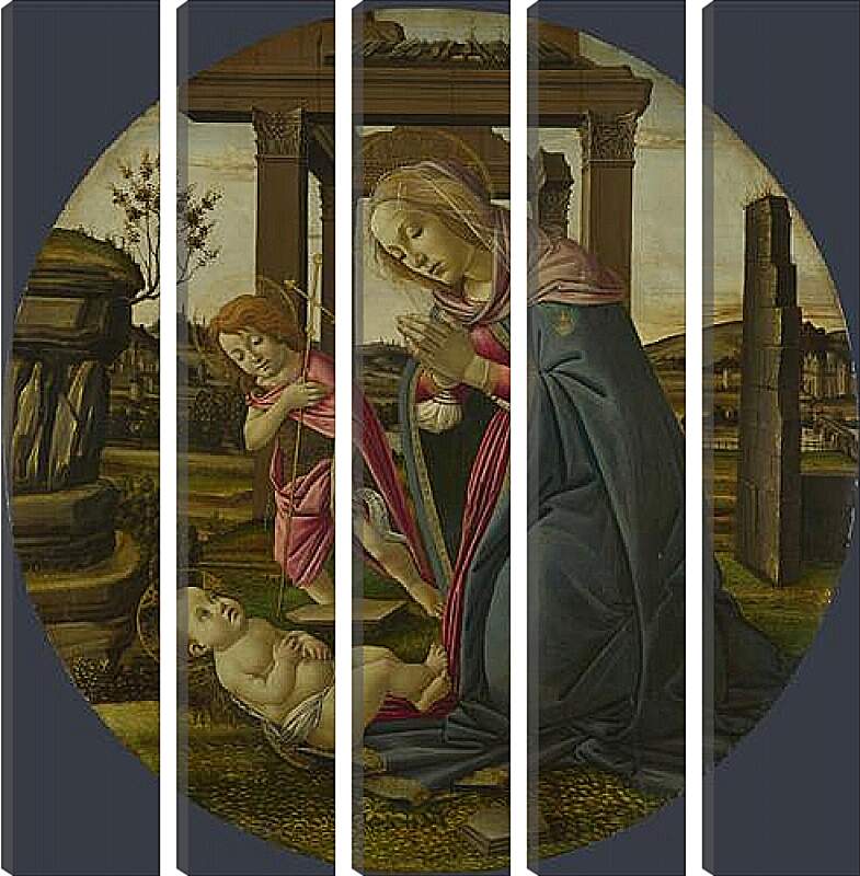 Модульная картина - The Virgin and Child with Saint John the Baptist. Сандро Боттичелли