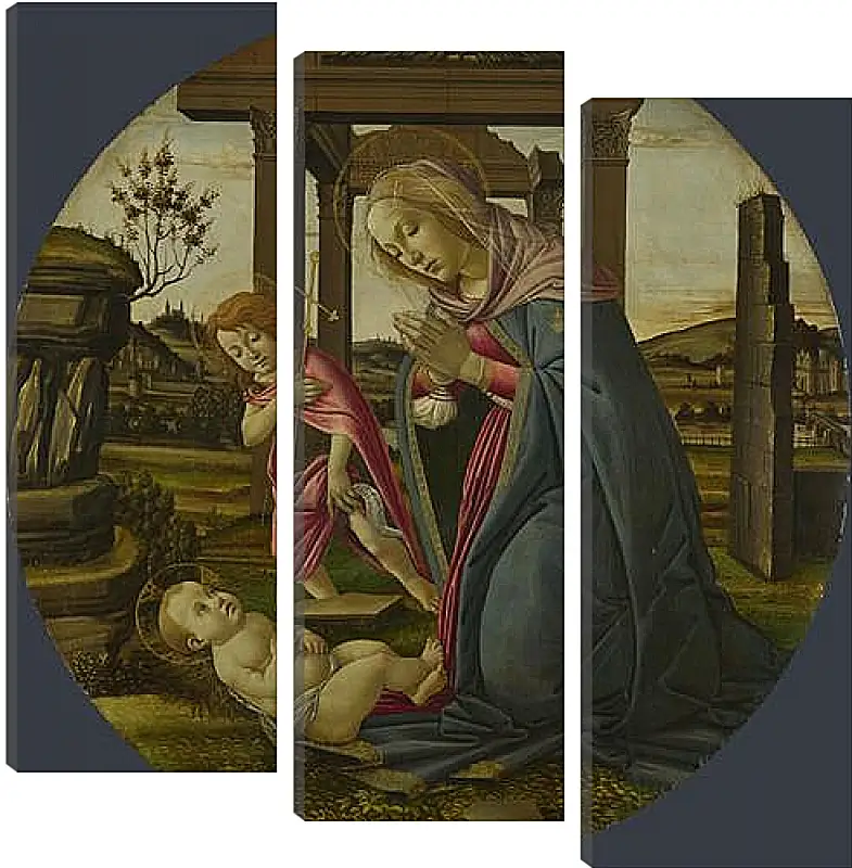 Модульная картина - The Virgin and Child with Saint John the Baptist. Сандро Боттичелли