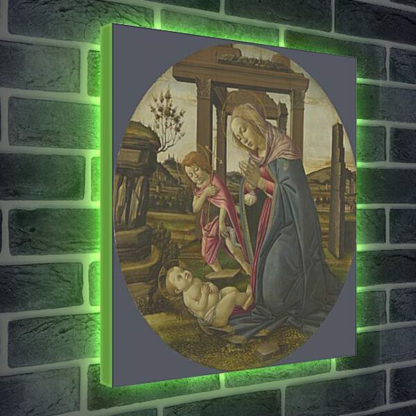 Лайтбокс световая панель - The Virgin and Child with Saint John the Baptist. Сандро Боттичелли