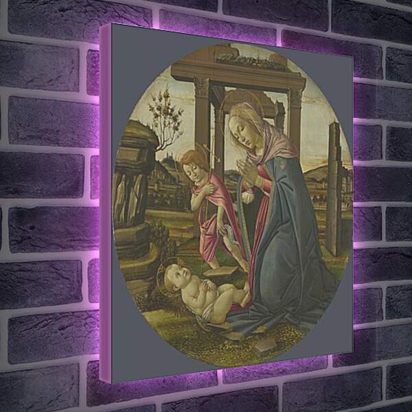 Лайтбокс световая панель - The Virgin and Child with Saint John the Baptist. Сандро Боттичелли