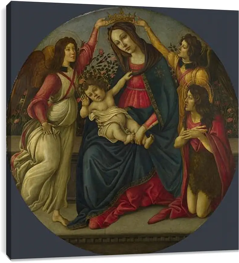 Постер и плакат - The Virgin and Child with Saint John and Two Angels. Сандро Боттичелли