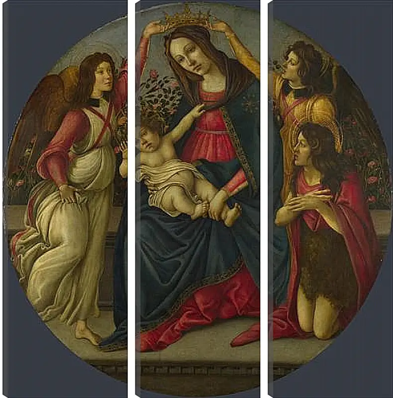 Модульная картина - The Virgin and Child with Saint John and Two Angels. Сандро Боттичелли