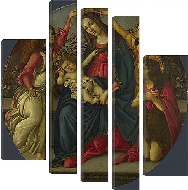 Модульная картина - The Virgin and Child with Saint John and Two Angels. Сандро Боттичелли