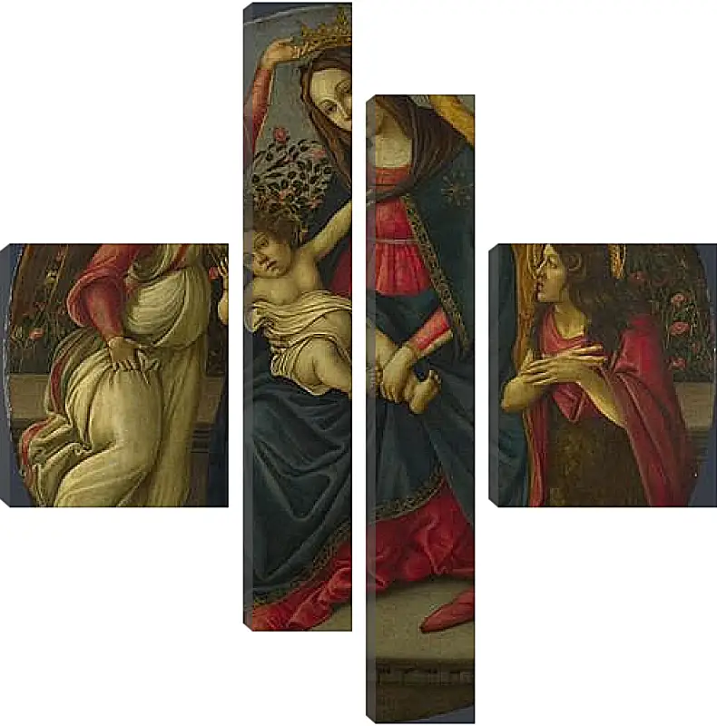 Модульная картина - The Virgin and Child with Saint John and Two Angels. Сандро Боттичелли