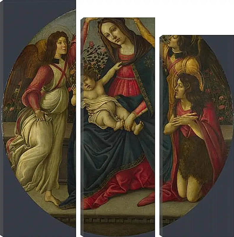 Модульная картина - The Virgin and Child with Saint John and Two Angels. Сандро Боттичелли