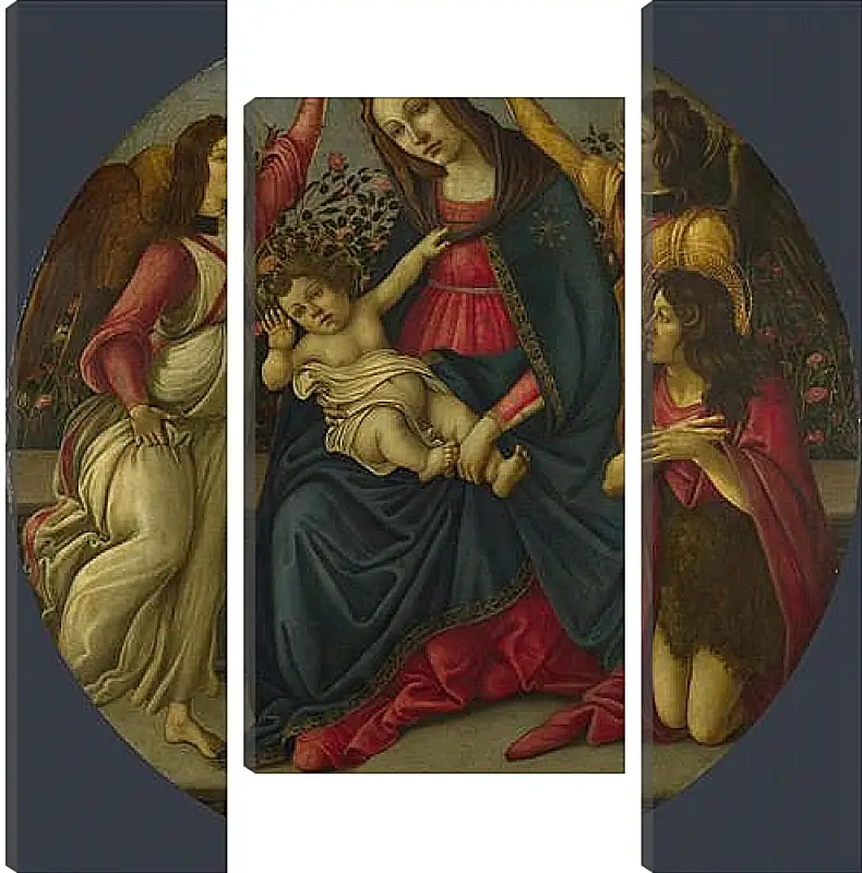 Модульная картина - The Virgin and Child with Saint John and Two Angels. Сандро Боттичелли