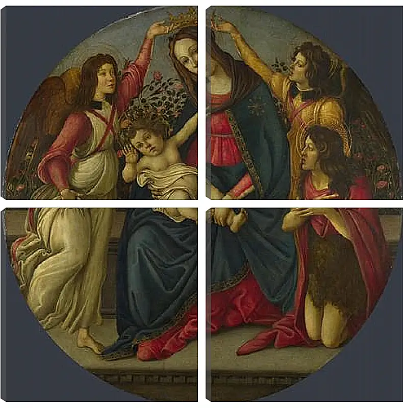 Модульная картина - The Virgin and Child with Saint John and Two Angels. Сандро Боттичелли