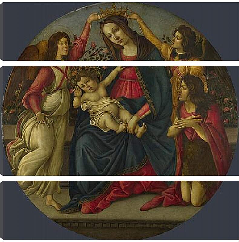 Модульная картина - The Virgin and Child with Saint John and Two Angels. Сандро Боттичелли