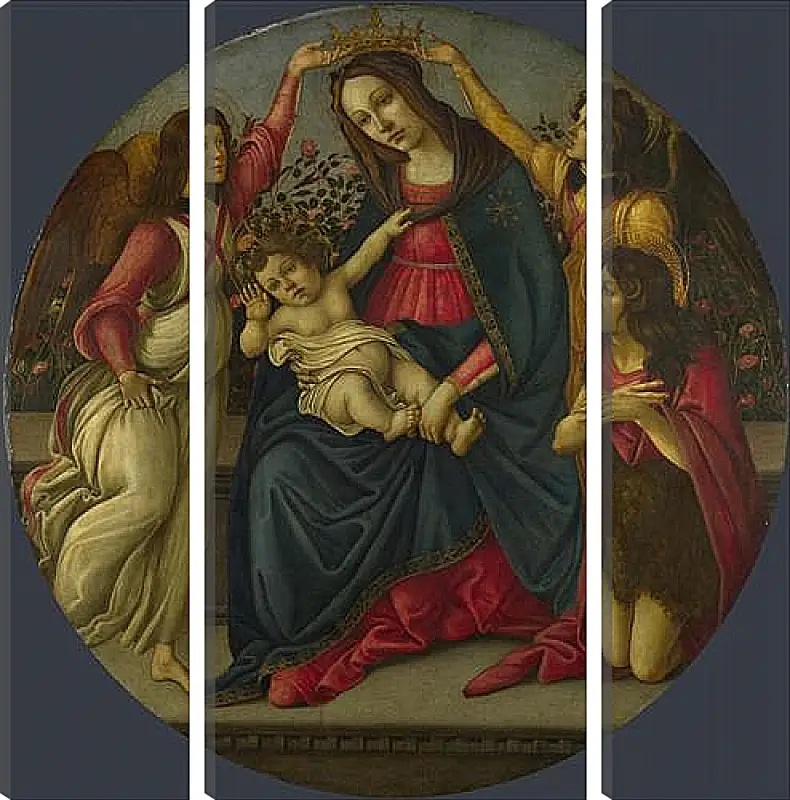 Модульная картина - The Virgin and Child with Saint John and Two Angels. Сандро Боттичелли