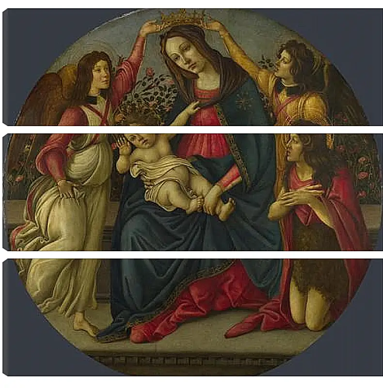 Модульная картина - The Virgin and Child with Saint John and Two Angels. Сандро Боттичелли